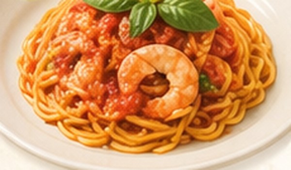 海老とトマトのパスタ